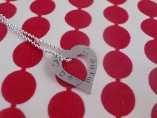 Open Heart Personalized Custom Sterling Silver Necklace