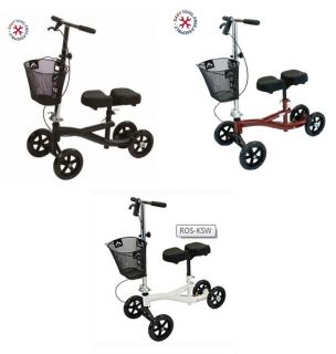 Roscoe Steerable Knee Crutch Walker Mobility Scooter 3 Color Choice