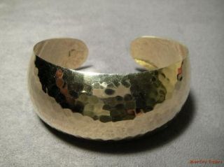 Itaor Gold Vermeil Sterling Hammered Cuff Bracelet Italy