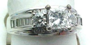  Diamond Ring Certified Princess Cut D Color SI 1 Modern Love