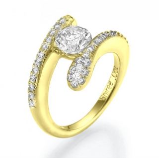 33 Carat D SI2 Unique Tension Brilliant Diamond Engagement Ring