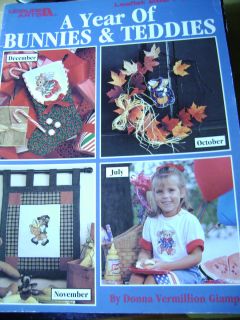 Year of Bunnies Teddies Cross Stitch Leisure Arts 2621 Donna Giampa