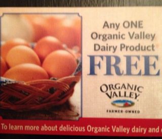 Any One Organic Valley Dairy Product Free Coupon MIN$2 99 Max$12 99 X2