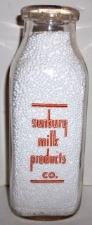 Engles Milk Sunbury Milk Products Co Sunbury PA Pint