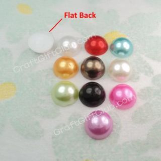 2000 Mix 10 Color Pearl Bead Flatback Scrapooking 10mm