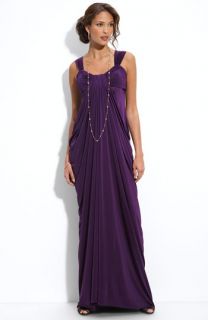 JS Boutique Draped Jersey Gown & Accessories