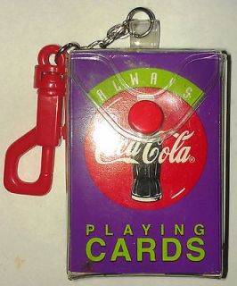 COOL MINI Purple COKE/ Coca Cola PLAYING CARDS **** in KEY CHAIN