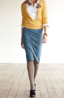 Halogen Skirt, Blouse and Wrap Front Sweater