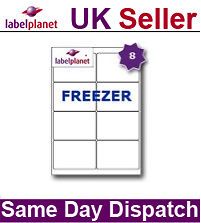  White A4 Matt Self Adhesive Freezer/Frozen Food Labels Label Planet