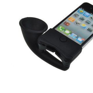 Black Wireless Rubber Horn Stand Speaker Dock for Apple iPhone 4G 4 4S