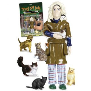 Crazy Cat Lady Action Figure Unique Gift Novelty Toy Kitsch Weird Toy