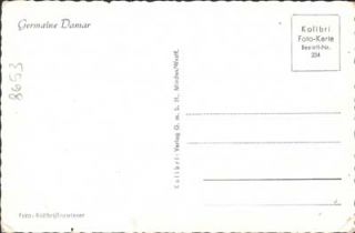 Germaine Damar Postcard Original Signature Circa 1959
