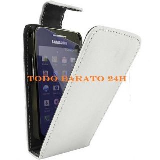Funda Cuero Piel 2 Protectores Samsung Galaxy Ace S5830 S5839I Negra
