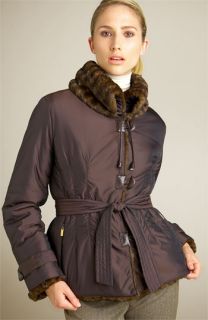 Ellen Tracy Scrunch Collar Iridescent Coat