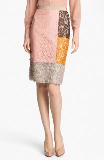 Moschino Cheap & Chic Colorblock Lace Skirt