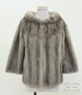 dana buchman light grey mink 3 4 sleeve coat