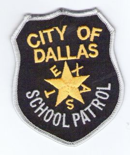 Embroidered Patch Police City of Dallas School Patrol Texas