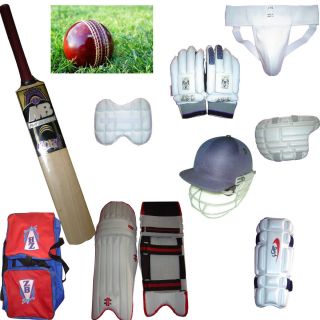 10 Pcs Cricket Kit Set Bat Ball Helmet Pad Leg Guard Gloves