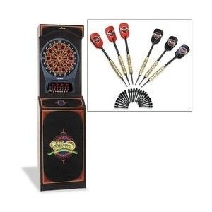  Style Dartboard Cabinet w Cricket Pro 650 Electronic Game Darts