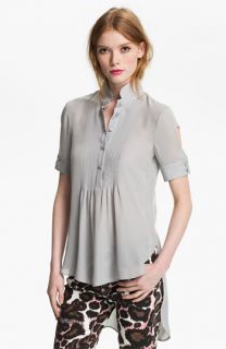 Rebecca Minkoff Morgan High/Low Silk Shirt