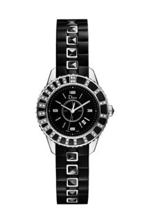 Dior Christal 33mm Diamond Rubber Band Watch