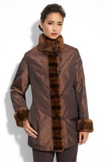 Gallery Faux Fur Lined Iridescent Jacket