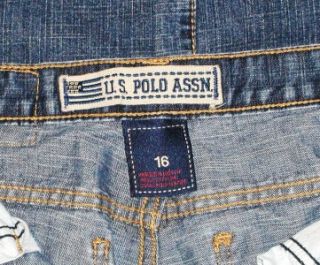 US Polo Assn Boys Dark Wash Carpenter Jeans Size 16