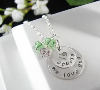 Personalized Sterling Silver Hand Stamped Necklace 2 Layer Pendant