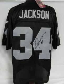Bo Jackson Raiders Autographed/Signed REEBOK EQT Jersey Tri Star