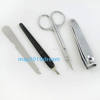  Professional Nail Clipper File Tweezer Cuticle Scissors Set Kit