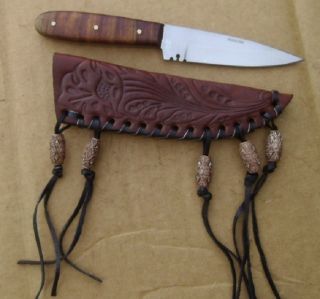 Patch Knife with Leather Sheath Knife Black Powder Mountainman Knives