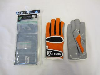 New Cutters 017Q The Q Adult Football Gloves Orange s M L XL