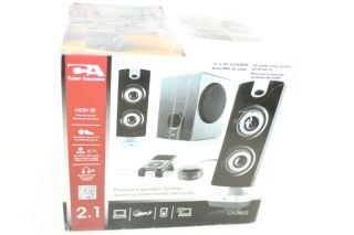 100 % functional cyber acoustics subwoofer satellite system ca 3602