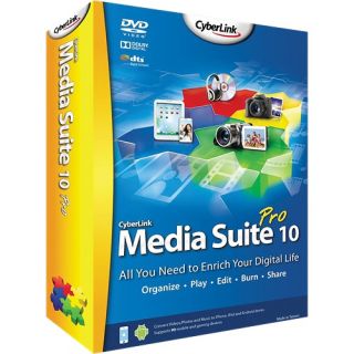 cyberlink media suite 10 pro windows organize play edit burn and share