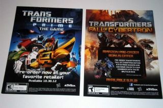  Transformers Prime The Game Fall of Cybertron Promo Postcard