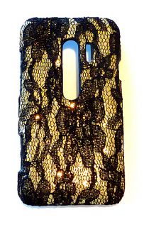  Lace Gold Sequin Phone Cover for HTC EVO V 4G 3D Faceplate Case