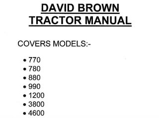 Case David Brown Tractor Service Repair Manual 770 780 880 990 1200