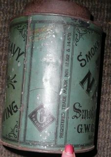 VTG EARLY GAIL & AXS NAVY SMOKING CHEWING TOBACCO ADVERTISING TIN CAN
