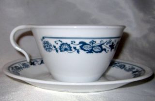 Corning Old Town Blue Onion Coffee Tea Cup Saucer Vintage Corelle Hook