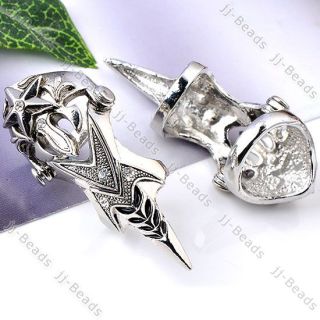 1P Crystal Knight Armour Long Full Finger Ring Cosplay Gothic Punk 4