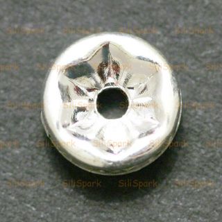 10 Sterling Silver Plated Spacer Cubic Zirconia CZ Bead