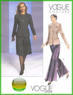 Vogue Couture 2755 Jacket Culottes Pants Pattern 6 10