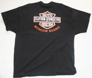 Harley Davidson Dealer T Shirt Moscow Russia 3XL Black SS New Without
