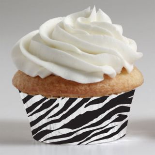 Print Party Supplies Zebra Mini Muffin Cupcake Baking Cups