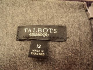 Talbots Career Fall Charcoal Gray Wool Pocket Dress 12