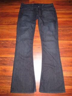 Womens William Rast Savoy Flare Stretch Low Rise Dark Jeans size 29 x