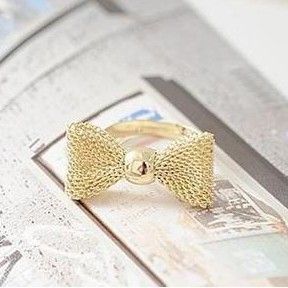 Hot Fashion Exquisite Alloy Lovely Bowknot Cute Rings