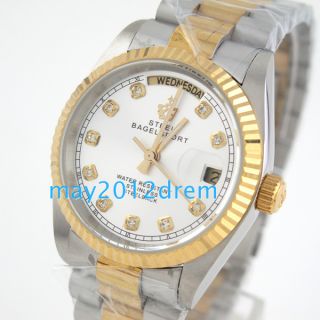 Luxury Calendar Date Day Mens Auto Mechanical Stainless Steel Watch