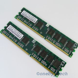  2GB Kit 2x1GB PC3200 DDR400 184pin DDR DIMM Desktop Memory