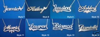 Danielle Name Necklace or Any Name Choose Style Silver